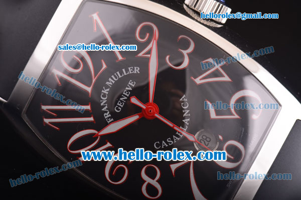 Franck Muller Casablanca Swiss ETA 2824 Automatic Steel Case with Black Dial and Numeral Markers - 1:1 Original - Click Image to Close